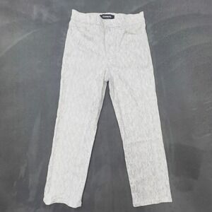 Express Cropped Straight Super High Rise Jeans White Snake Print Stretch Size 8